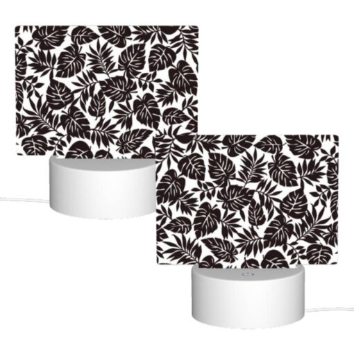 Rectangular Acrylic Night Light, A Pattern Of Leaves On A Black And White Background. -Acrylic Night Light Shop 26b18ffdc013d218b130c3dc966f65a2550b1f49