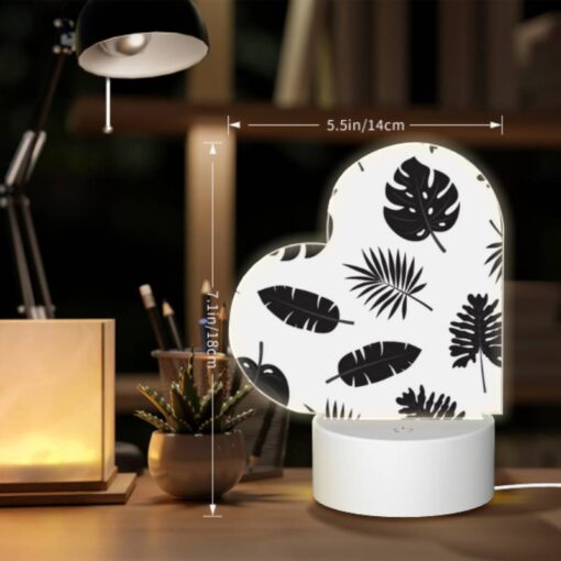 Love Acrylic Night Light, A Pattern Of Leaves In Black And White. -Acrylic Night Light Shop 26ce9d1ac7fb53599fc941dfa756e33650845d7f