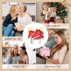 Rectangular Acrylic Night Light, A Red Flower With Green Leaves. -Acrylic Night Light Shop 273e0327518f5423debe88d4545e60138ea97334