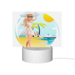 Rectangular Acrylic Night Light, A Woman In A White Dress Is Standing On A Beach -Acrylic Night Light Shop 273e18f65d97de620fb94139376941cbb64496be