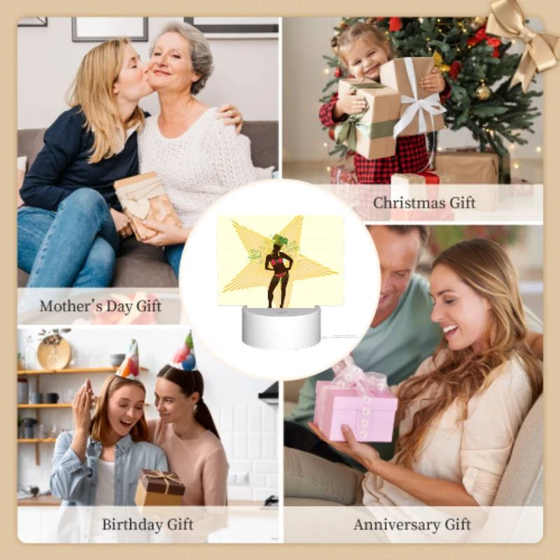 Rectangular Acrylic Night Light, A woman in a bikini is standing in front of a star. Rectangular Acrylic Night Light, A Woman In A Bikini Is Standing In Front Of A Star. -Acrylic Night Light Shop 2771dab6fa8488548b8ece5d22b95e47a185257e