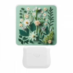 Night Light, A Collection Of Flowers And Leaves On A Green Background. -Acrylic Night Light Shop 283f95903a2be17f7227489d1b9937e2971e2a3e