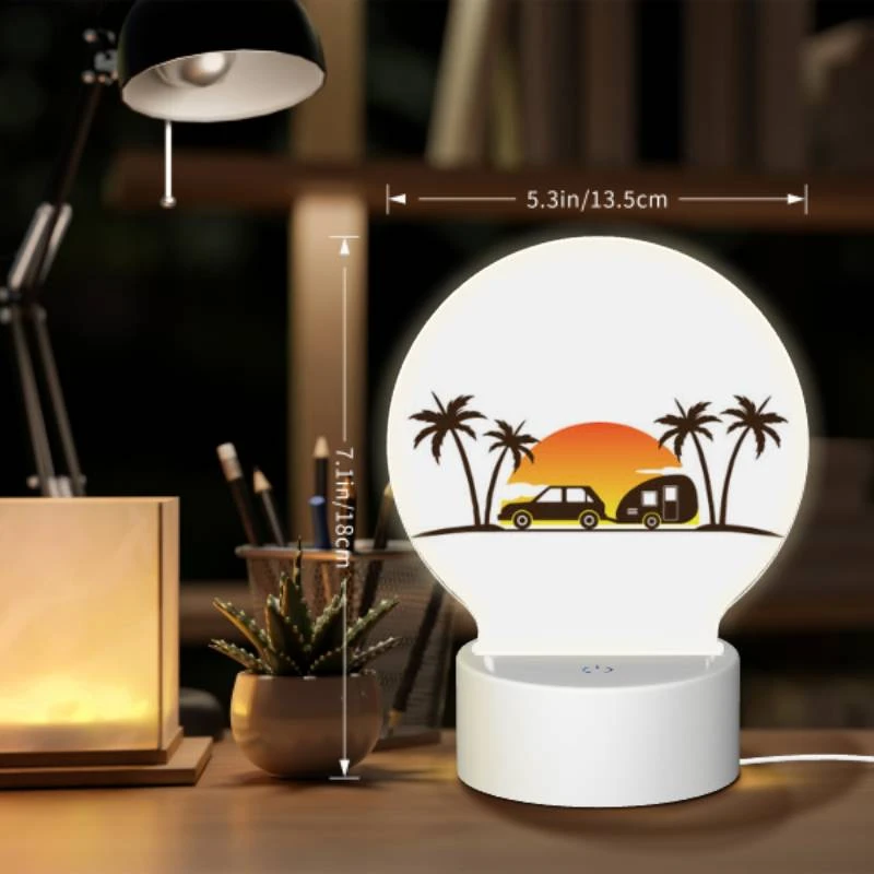 Round Acrylic Night Light, A car is parked in front of a camper Round Acrylic Night Light, A Car Is Parked In Front Of A Camper -Acrylic Night Light Shop 2855ce9cb67d056777c953509e126e490109faa2