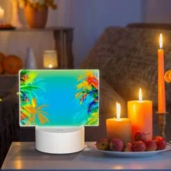 Rectangular Acrylic Night Light, Two Palm Trees Are On A Blue Background. -Acrylic Night Light Shop 29a5c53a29d7e6d88cc7ebe65b546685720f3e54