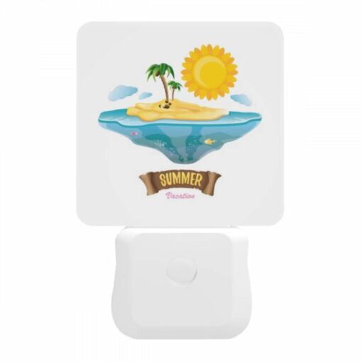 Night Light, A Cartoon Of A Tropical Island With A Sun And Palm Trees. -Acrylic Night Light Shop 29a7a431aaeb8eca11abbbb02232be7600e649c4