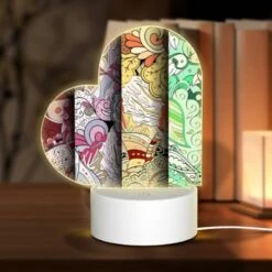 Love Acrylic Night Light, Three Colorful Designs Are Displayed On A Wall.