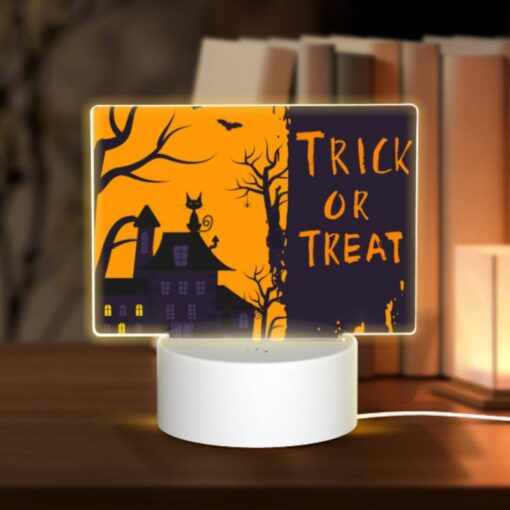 Rectangular Acrylic Night Light, A Halloween Themed Poster With A House And A Tree. -Acrylic Night Light Shop 2a7c87686c46577f10f2ec23bf2630958acc79fa