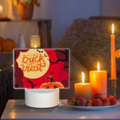 Rectangular Acrylic Night Light, A Halloween Themed Poster With A Pumpkin And A Spider Web. -Acrylic Night Light Shop 2ab98913dde15763db6795cd0f505218e203b60d