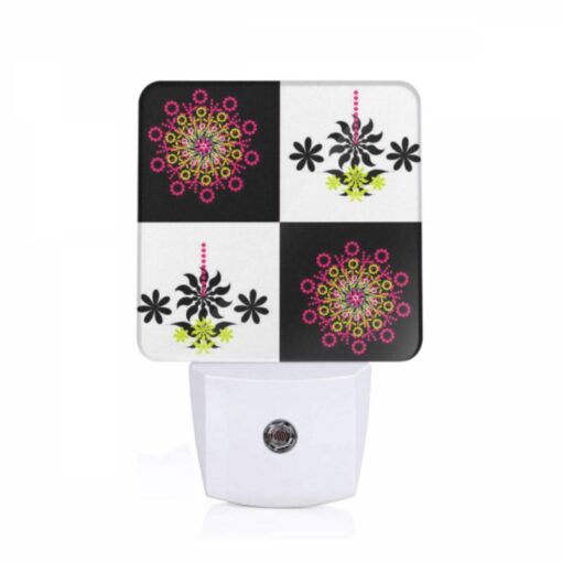 Night Light, A Black And White Image Of A Flower With A Pink Center. -Acrylic Night Light Shop 2acb6c340eac4fb585058113a87dcc9413de815b