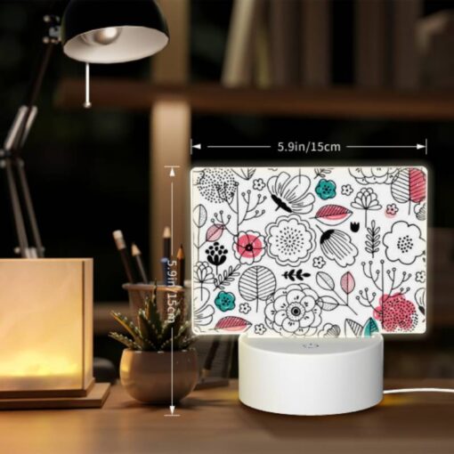 Rectangular Acrylic Night Light, A Colorful Floral Pattern With Pink -Acrylic Night Light Shop 2b9a36a30039b3f361781f67421b88c787d404f6