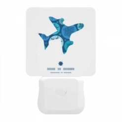 Night Light, A Blue And White Airplane With A Snowflake Pattern On The Tail. -Acrylic Night Light Shop 2ba1538315117a411c58b7a069733deb42367949