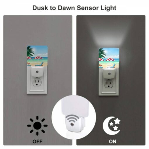 Night Light Set Of 2, A Beach Scene With Two Umbrellas And Two Chairs. -Acrylic Night Light Shop 2bd1d05121bfe0b3a85ae19ada619e47d6584580