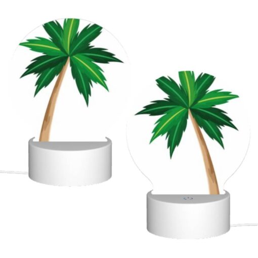 Round Acrylic Night Light, A Green And Brown Palm Tree With A Brown Trunk. -Acrylic Night Light Shop 2bf446d6f468d5baf974f6e7ab8f6fdcb124db98