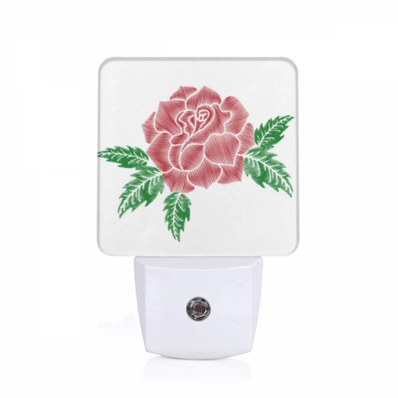 Night Light, A red rose with green leaves. Night Light, A Red Rose With Green Leaves. -Acrylic Night Light Shop 2c0907ed601c927e999d383d80e6974ddcb636ab