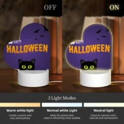 Love Acrylic Night Light, A Black Cat With Green Eyes Is Sitting In Front Of A Purple Background With Bats Flying Around. -Acrylic Night Light Shop 2cb3179670ad5cdee72f951baf5df5e66fdc3838