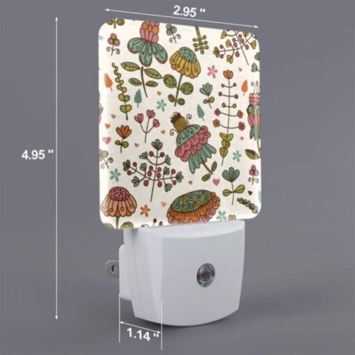 Night Light Set Of 2, A Colorful Floral Pattern With A Variety Of Flowers And Leaves. -Acrylic Night Light Shop 2cfd83676dee7e7a1f8686339be8a6774d90e248