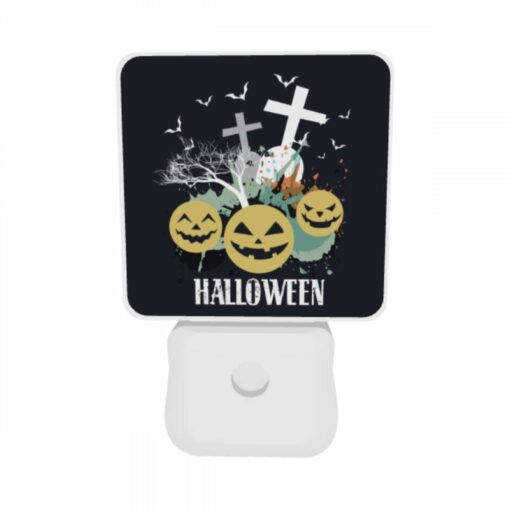 Night Light Set Of 2, A Black And White Image Of Halloween Decorations. -Acrylic Night Light Shop 2d09100d71adc1c31627907d77b1b096de4c59cb