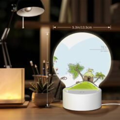 Round Acrylic Night Light, A Cartoon Of A Hill With A Palm Tree And A Bottle Of Wine. -Acrylic Night Light Shop 2d6d44cd843b9cc8cae2a8fddbfacc6562b19dd3