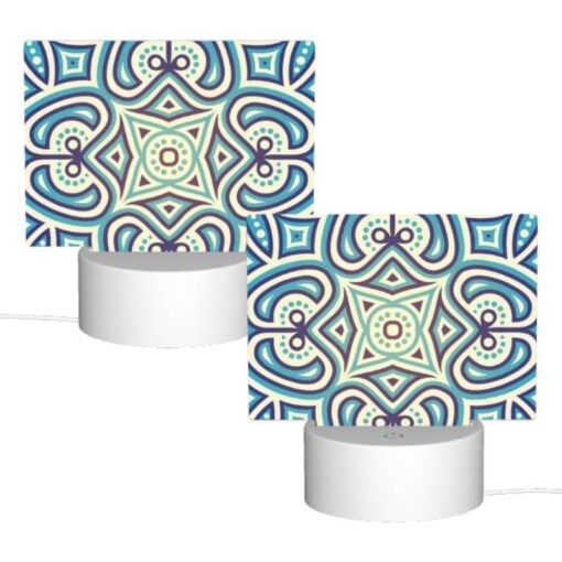 Rectangular Acrylic Night Light, A Blue And White Patterned Design. -Acrylic Night Light Shop 2dd68eb4b8b5f081c1a95d1b195f3e9b953fa22f