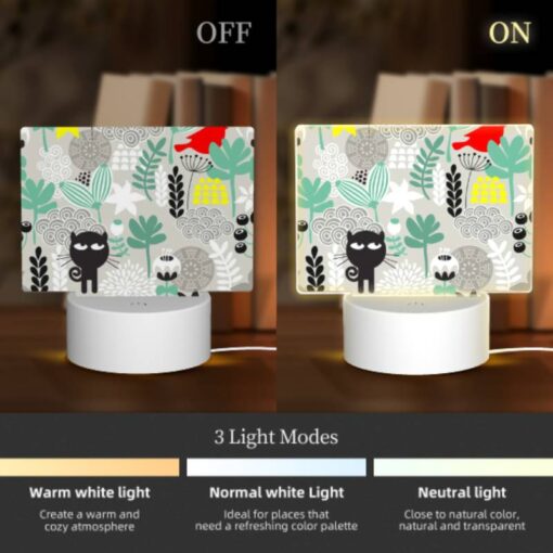 Rectangular Acrylic Night Light, A Black Cat With A Yellow Bird On Its Head. -Acrylic Night Light Shop 2e02dd12d5b8f1ae7fd9dd95b980fb5db9fd2cf5