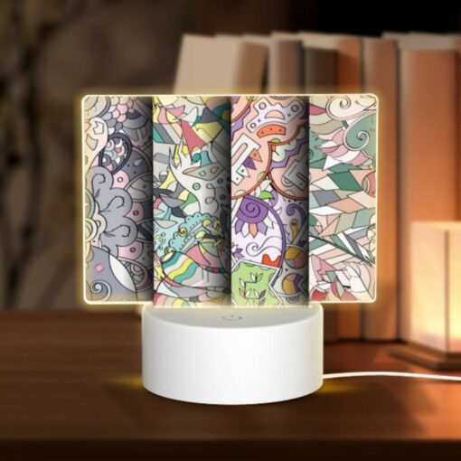 Rectangular Acrylic Night Light, Four Colorful And Artistic Designs Are Displayed In A Row. -Acrylic Night Light Shop 2e9fa298b18c9d5ad8743b9dd96855cb4b353008