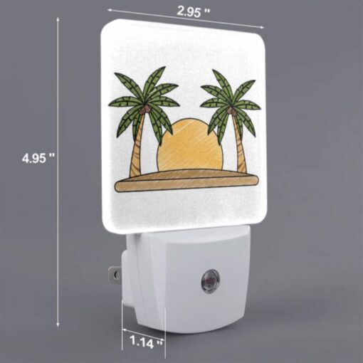Night Light Set Of 2, A Drawing Of A Sun With Two Palm Trees On Either Side. -Acrylic Night Light Shop 2f1d314a9b88e5c52e55634e96f44c92ab24bbbf