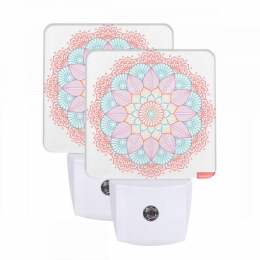 Night Light Set Of 2, A Colorful Flower Design With A Pink And Blue Color Scheme. -Acrylic Night Light Shop 2f3cfd7499da241a1f8b223c14372e02543cf360
