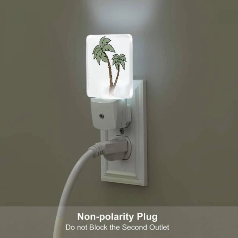 Night Light Set of 2, A green and brown palm tree with a brown trunk. Night Light Set Of 2, A Green And Brown Palm Tree With A Brown Trunk. -Acrylic Night Light Shop 2f4c0bae53ec96a4f023f0395bf23f241afc3267