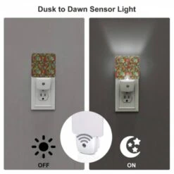 Night Light Set Of 2, A Pattern Of Birds And Flowers On A Brown Background. 2 Night Light Set Of 2, A Pattern Of Birds And Flowers On A Brown Background. -Acrylic Night Light Shop 2f5075ca167d4bc5a1fd5fc9bafba7e6d317290d