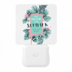 Night Light, A Colorful Poster That Says "Say Hello To Summer" With A Palm Tree On It. -Acrylic Night Light Shop 2f7bfbc618dc6d24ebe7315818002b92ac733f96