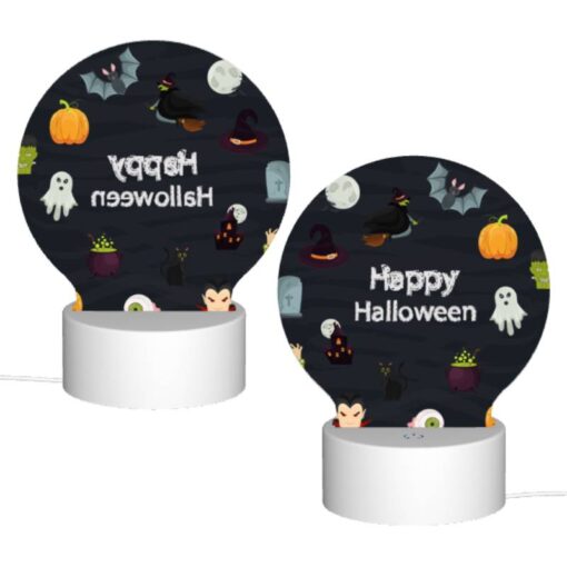 Round Acrylic Night Light, A Collection Of Halloween Symbols And Images. -Acrylic Night Light Shop 2f858ecdb5558d086884cc95aab37f0d98a48184