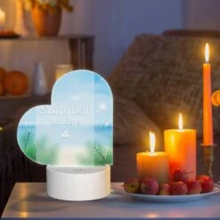 Love Acrylic Night Light, A Blue And White Image Of A Sailboat On The Ocean With The Words "Summer Holidays" Written On It. -Acrylic Night Light Shop 2fa103c1c26a015b5d00b3edf6ebea726763349c