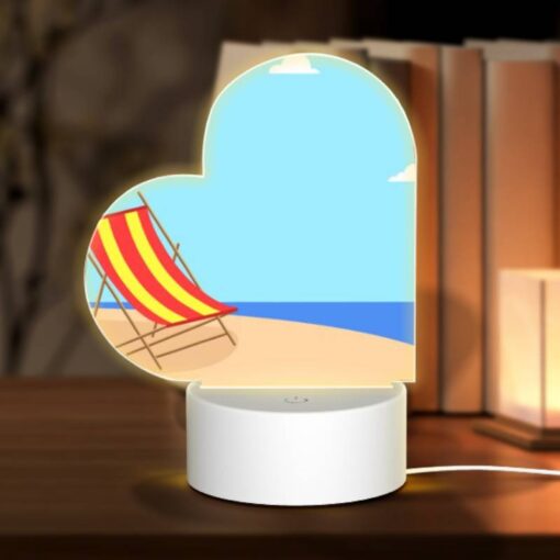 Love Acrylic Night Light, A Colorful Beach Chair Is Sitting On A Sandy Beach. -Acrylic Night Light Shop 2fe8cd504e9221b1865f7b785748ded39b2c5a0e