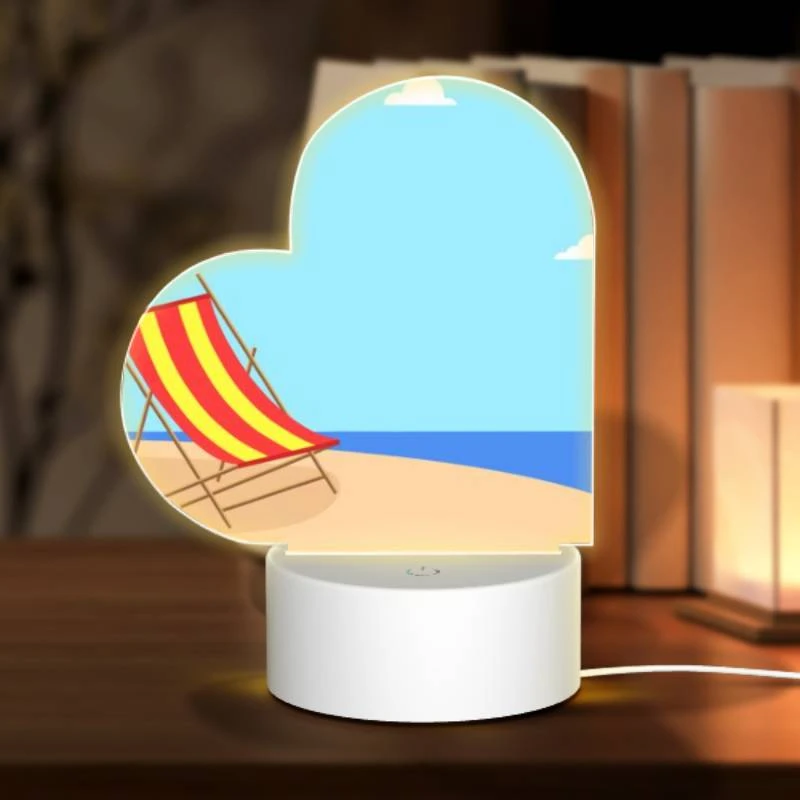 Love Acrylic Night Light, A colorful beach chair is sitting on a sandy beach. Love Acrylic Night Light, A Colorful Beach Chair Is Sitting On A Sandy Beach. -Acrylic Night Light Shop 2fe8cd504e9221b1865f7b785748ded39b2c5a0e