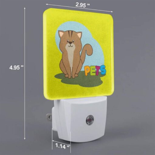 Night Light Set Of 2, A Cartoon Cat Is Sitting On The Ground And Says "Pets." -Acrylic Night Light Shop 307b60a53089b37d4666fcb98ebb037088f82909