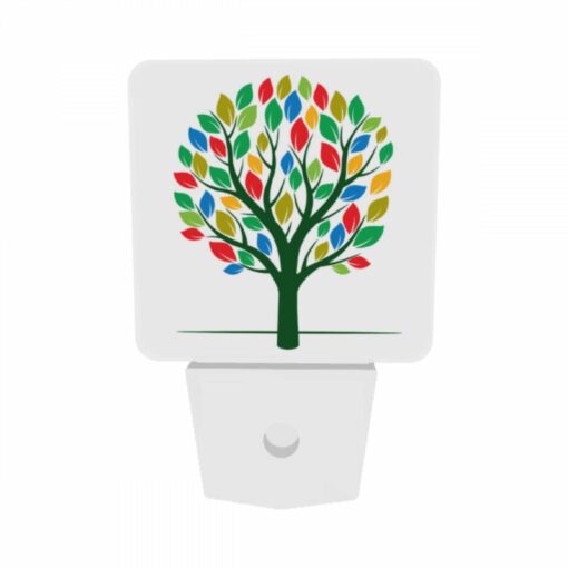 Night Light Set Of 2, A Colorful Tree With Leaves In Different Colors. -Acrylic Night Light Shop 30b4d78f4d07196d62f40a3bd9234bc4deba209e