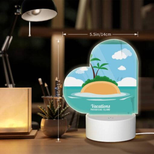 Love Acrylic Night Light, A Cartoon Of A Palm Tree On A Small Island. -Acrylic Night Light Shop 30e4693712deed31e033355d37957e958366a8ce