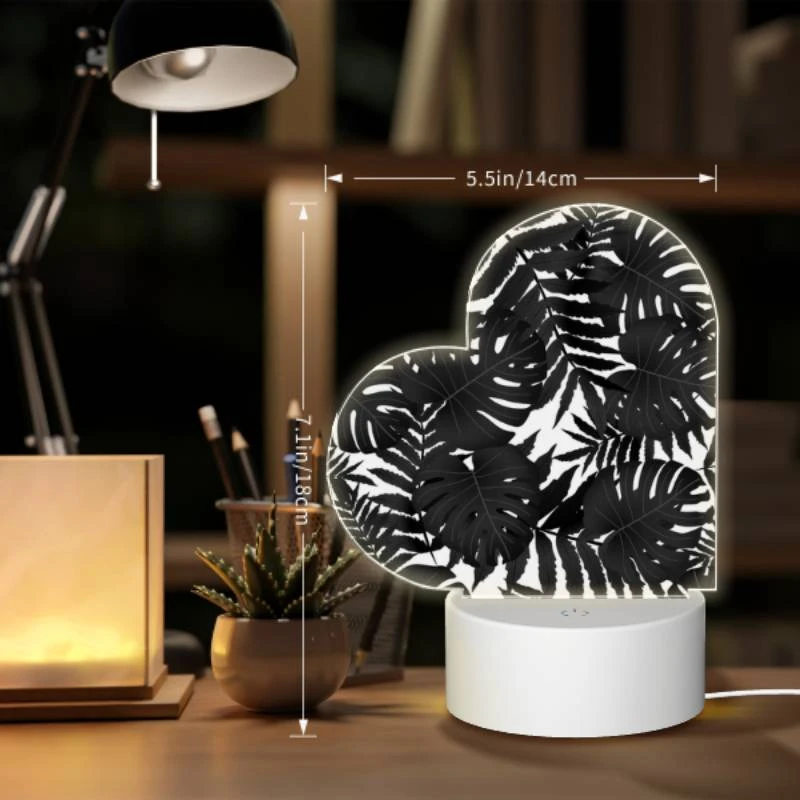 Love Acrylic Night Light, A pattern of leaves on a black and white background. Love Acrylic Night Light, A Pattern Of Leaves On A Black And White Background. -Acrylic Night Light Shop 3146f19fad307d6586f349e85194da2173e27c32