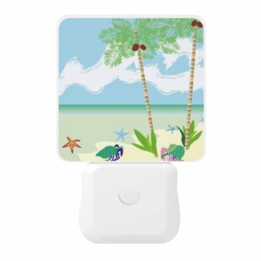 Night Light, A Painting Of A Beach With Palm Trees And A Crab. -Acrylic Night Light Shop 314e6643343b6395c63e87181b07d3f0e405d397