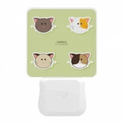 Night Light, Four Different Cat Stickers Are Shown On A Green Background. 9 Night Light, Four Different Cat Stickers Are Shown On A Green Background. -Acrylic Night Light Shop 317ae5fbc1dd7d116465eda30011ca3509bbc243