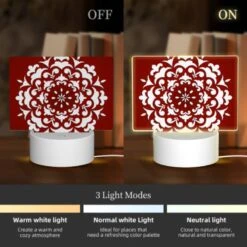 Rectangular Acrylic Night Light, A White And Red Flower Design On A Red Background. 2 Rectangular Acrylic Night Light, A White And Red Flower Design On A Red Background. -Acrylic Night Light Shop 317c1f5c51f72b4583be07176000bc4f5bd7cc9b