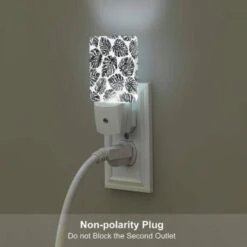 Night Light, A Pattern Of Black And White Leaves. -Acrylic Night Light Shop 31fb682057a3a81962d9a4e062e5082939289b02