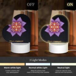 Love Acrylic Night Light, A Purple And Orange Flower With A Yellow Center. -Acrylic Night Light Shop 320f4f3a06929b6d9e770b84a093148e1ad3af92