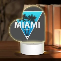 Love Acrylic Night Light, A Logo For The Miami Beach.