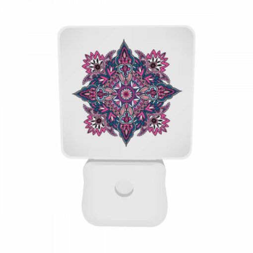 Night Light Set Of 2, A Colorful And Intricate Design Is Displayed On A White Background. -Acrylic Night Light Shop 32997371e104d01011f511383847b0aadd22e55d