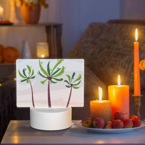 Rectangular Acrylic Night Light, Three Palm Trees Are Standing In The Sand. -Acrylic Night Light Shop 329f2183c13c6d8cae951a332acb8edcc6eb9053