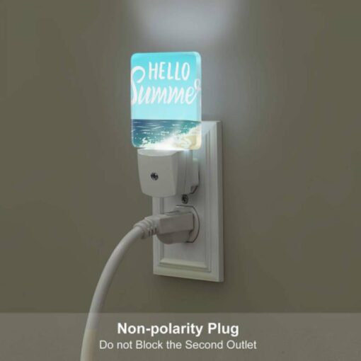 Night Light Set Of 2, A Blue And White Sign That Says "Hello Summer". -Acrylic Night Light Shop 32c69a0ace6979613768a7a6df3d37d79c1e423d