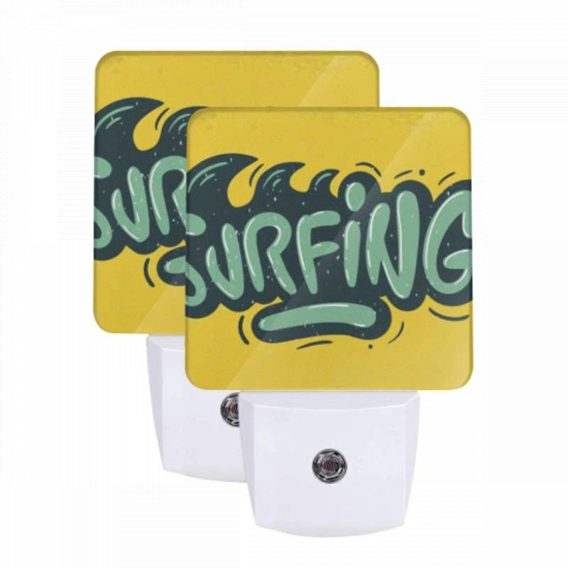 Night Light Set of 2, A yellow and green surfing sign. Night Light Set Of 2, A Yellow And Green Surfing Sign. -Acrylic Night Light Shop 3322e6cb0b0081bfc4a05668b78af2b813304616
