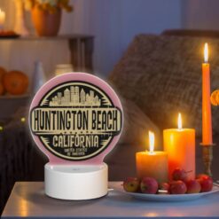 Round Acrylic Night Light, A Sign For Huntington Beach -Acrylic Night Light Shop 338074dcd1fe2b54545d37b4de6027d782da2fcb