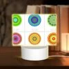 Rectangular Acrylic Night Light, A Collection Of Colorful Geometric Patterns.